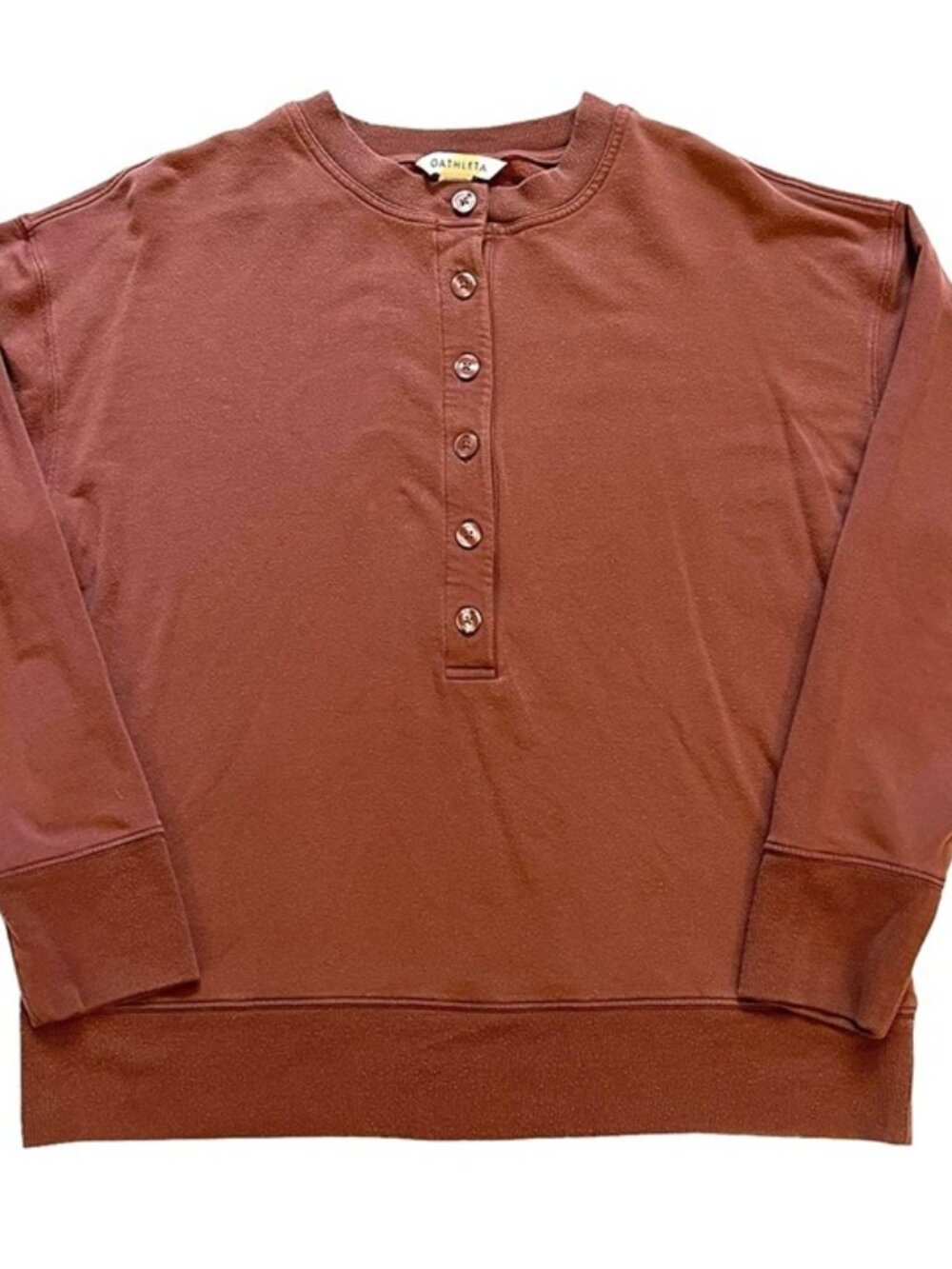 Women’s Athleta Mauve Dusty Pink Button Up Sweatshirt Size Medium